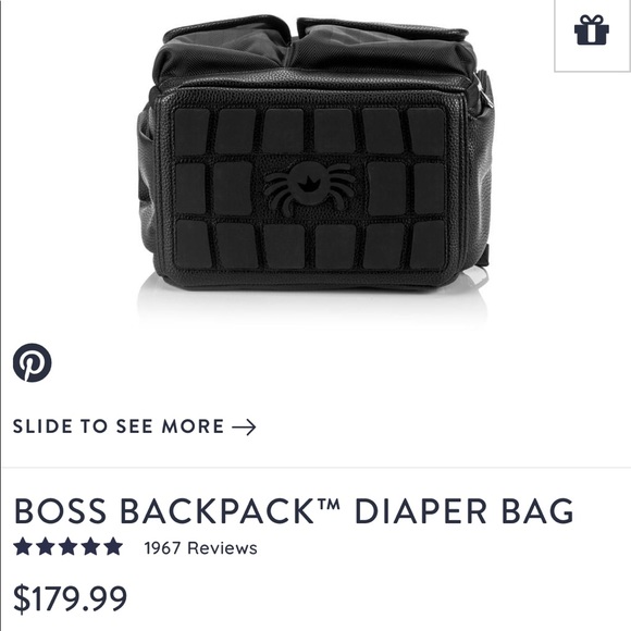 COPY - ItzyRitzy Black Herringbone Boss Backpack Diaper Bag - Picture 10 of 10